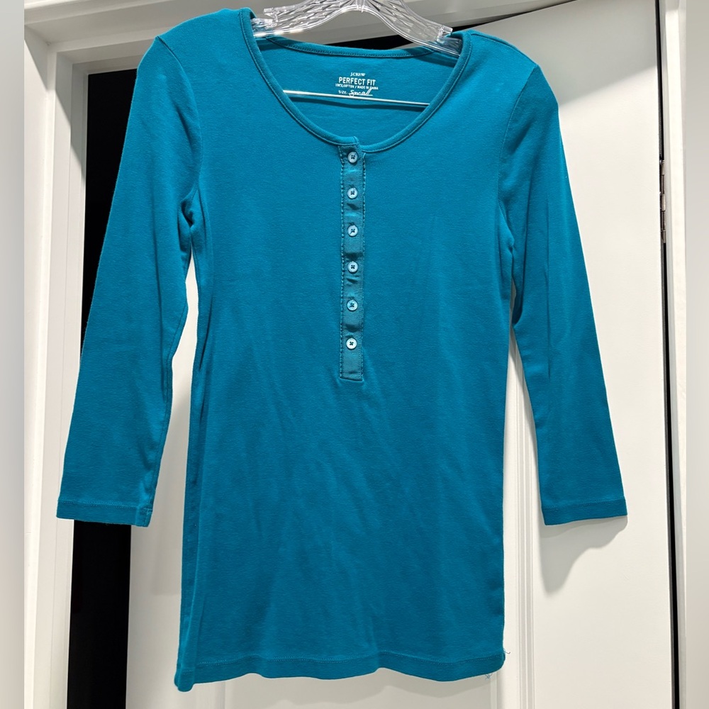 J. Crew Turquoise Henley